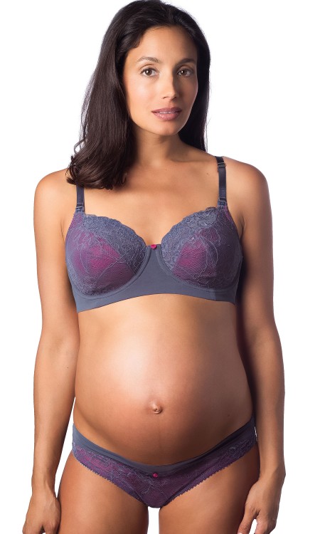 Temptation - Hotmilk - biustonosz - grafit i róż