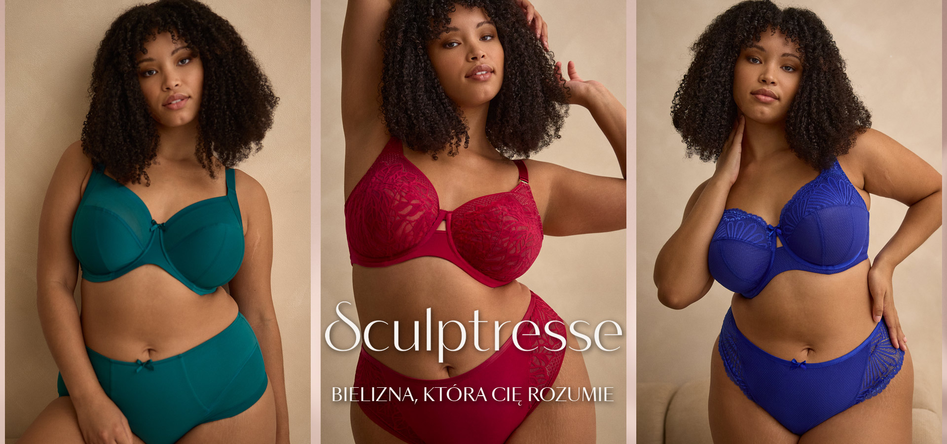Sculptresse. Bielizna, która Cię rozumie. Kolekcja jesień-zima 2026/27, modele Bliss, Sophie, Entice.